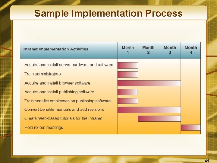 Sample Implementation Process 41 