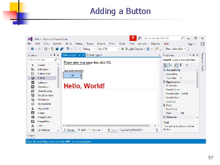 Adding a Button 57 