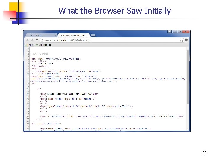 What the Browser Saw Initially 63 