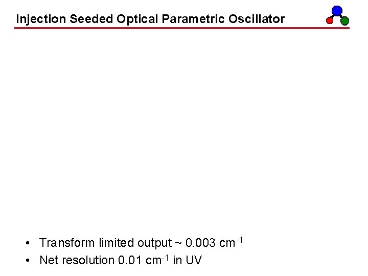 Injection Seeded Optical Parametric Oscillator • Transform limited output ~ 0. 003 cm-1 •