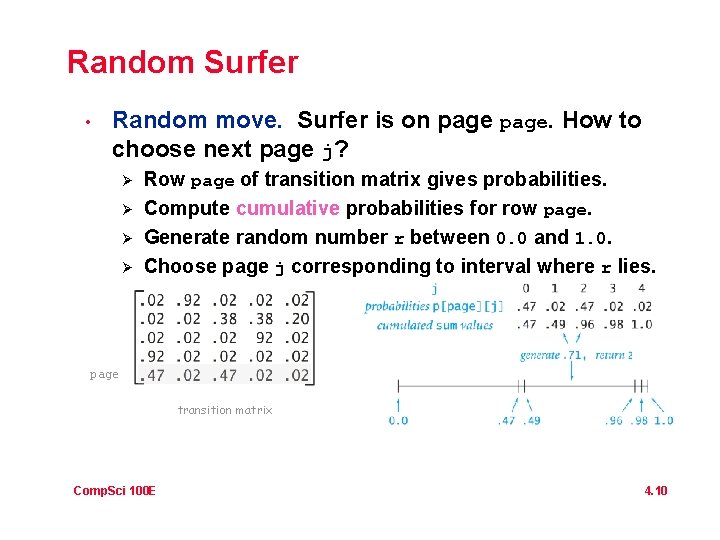 Random Surfer • Random move. Surfer is on page. How to choose next page