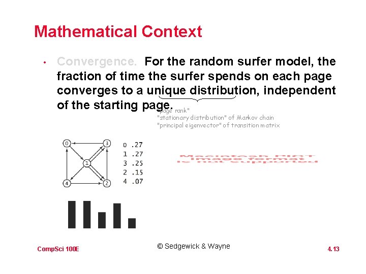 Mathematical Context • Convergence. For the random surfer model, the fraction of time the