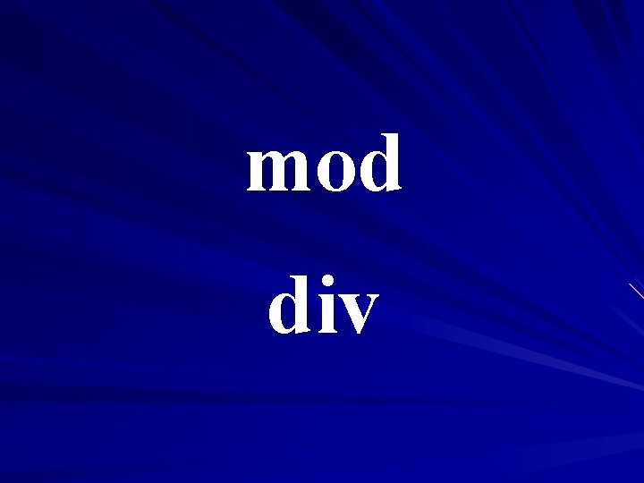 mod div 