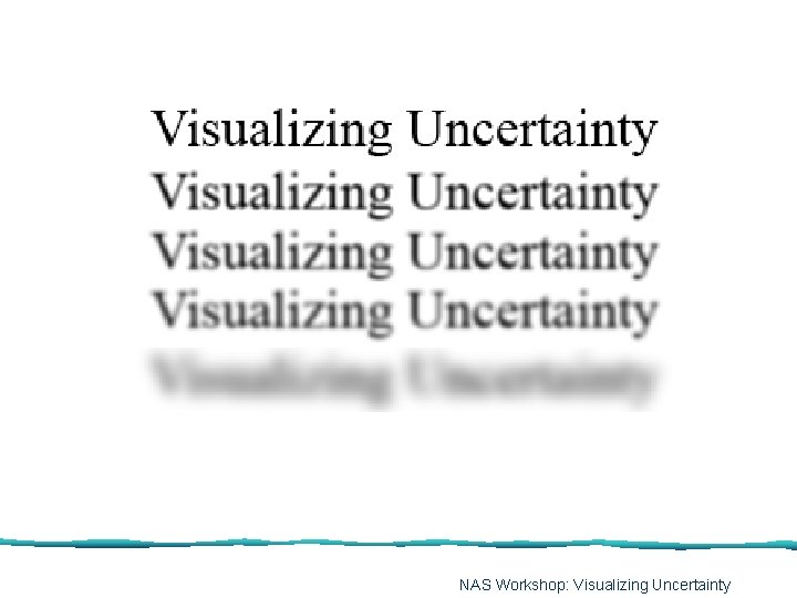 March 3 -4, 2005 NAS Workshop: Visualizing Uncertainty 