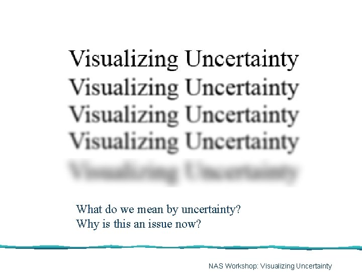 What do we mean by uncertainty? Why is this an issue now? March 3