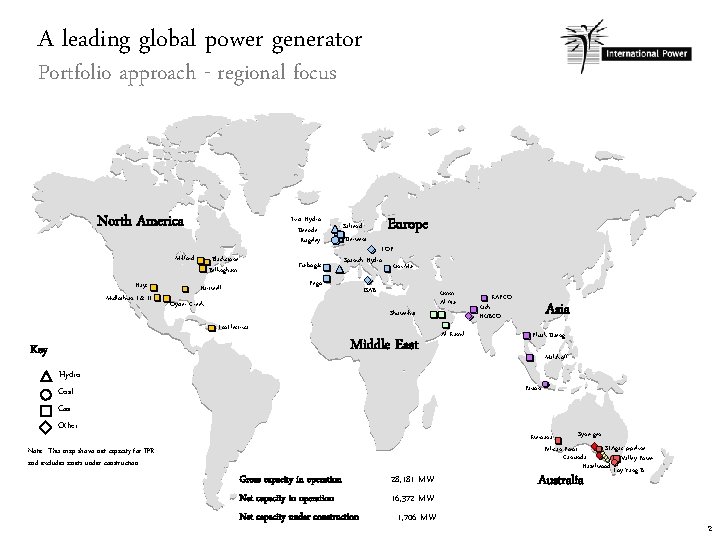 A leading global power generator Portfolio approach - regional focus North America First Hydro