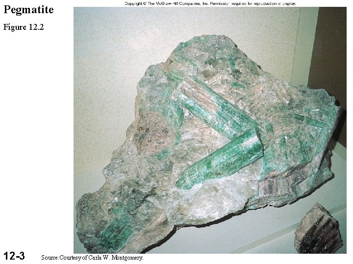 Pegmatite Figure 12. 2 12 -3 Source: Courtesy of Carla W. Montgomery. 