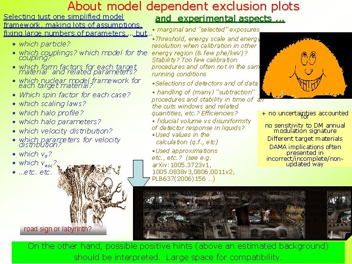 About model dependent exclusion plots Selecting just one simplified model and experimental aspects framework,