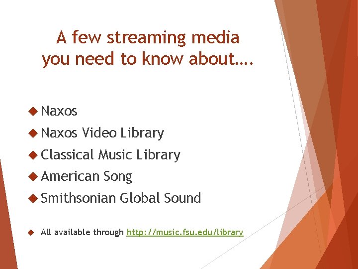 A few streaming media you need to know about…. Naxos Video Library Classical Music