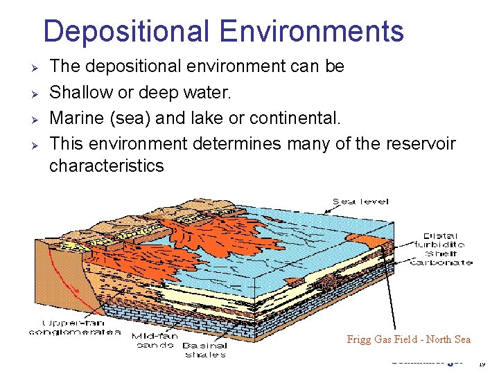 Depositional Environments Ø Ø The depositional environment can be Shallow or deep water. Marine