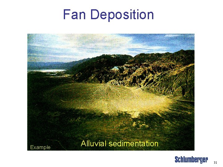 Fan Deposition Example Alluvial sedimentation 31 