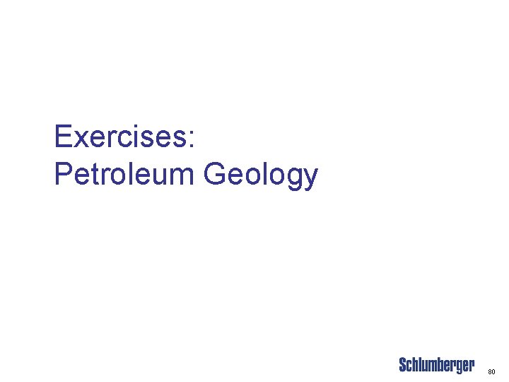 Exercises: Petroleum Geology 80 