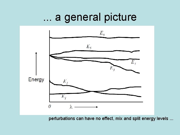 . . . a general picture perturbations can have no effect, mix and split