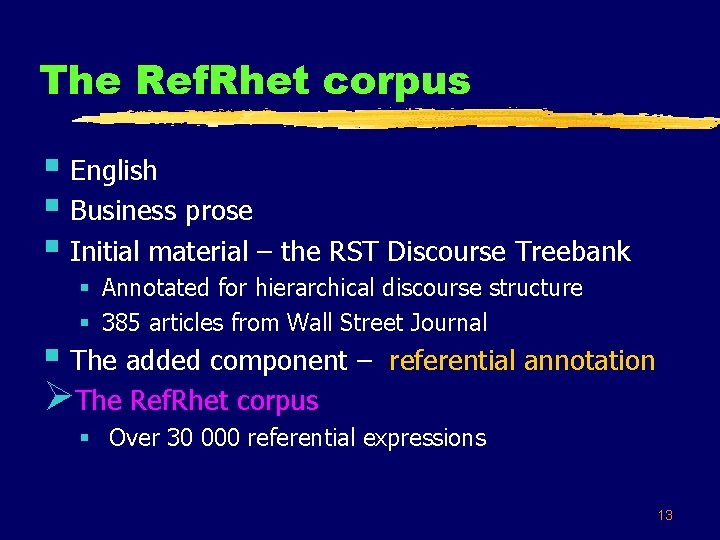 The Ref. Rhet corpus § English § Business prose § Initial material – the