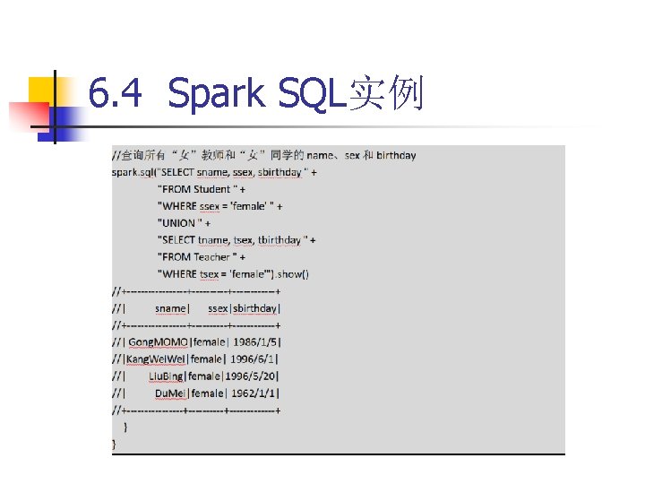 6. 4 Spark SQL实例 