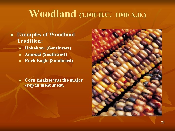 Woodland (1, 000 B. C. - 1000 A. D. ) n Examples of Woodland