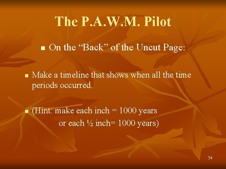 The P. A. W. M. Pilot n n n On the “Back” of the