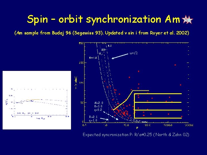 Spin – orbit synchronization Am (Am sample from Budaj 96 (Segewiss 93). Updated v