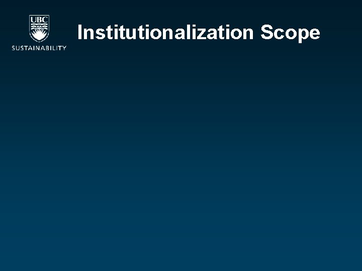 Institutionalization Scope 