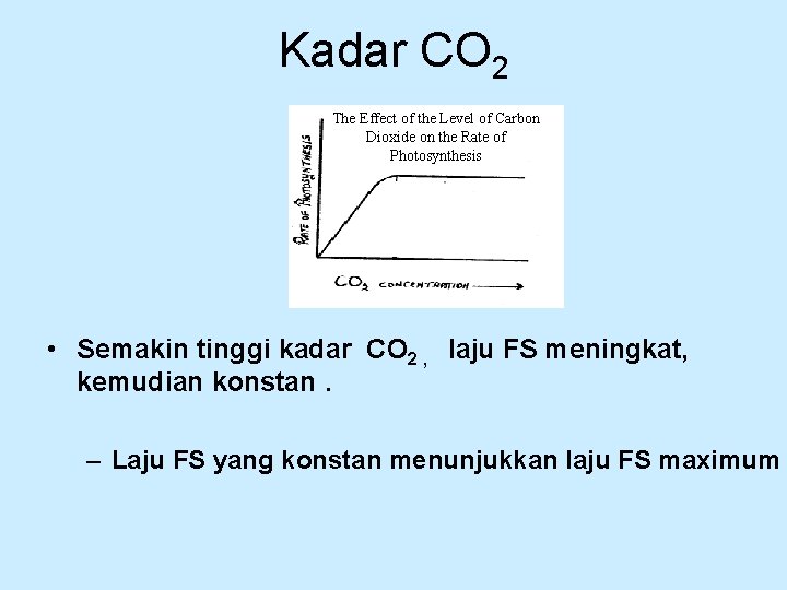 Kadar CO 2 The Effect of the Level of Carbon Dioxide on the Rate