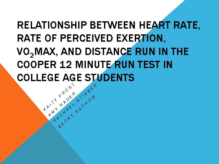 RELATIONSHIP BETWEEN HEART RATE RATE OF PERCEIVED EXERTION