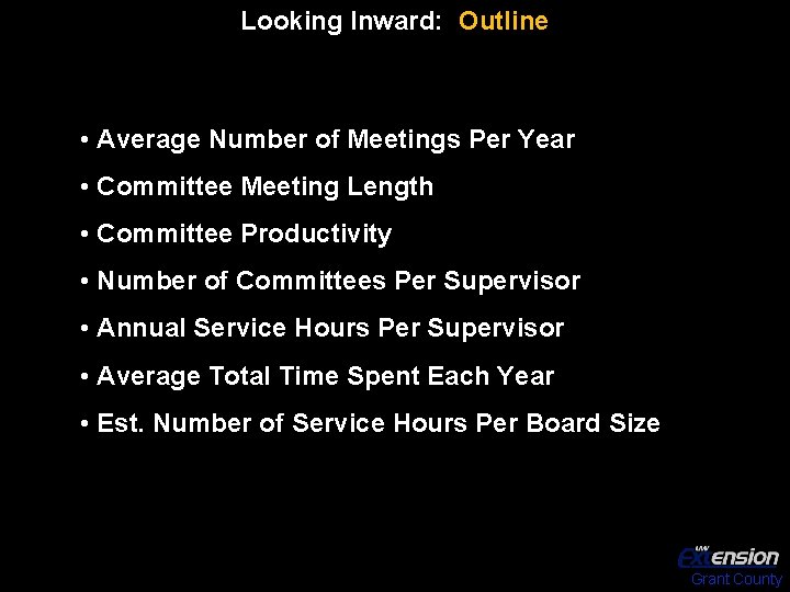 Looking Inward: Outline • Average Number of Meetings Per Year • Committee Meeting Length