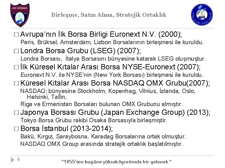 Birleşme, Satın Alma, Stratejik Ortaklık � Avrupa’nın İlk Borsa Birligi Euronext N. V. (2000);