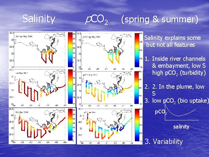 Salinity p. CO 2 (spring & summer) Salinity explains some but not all features