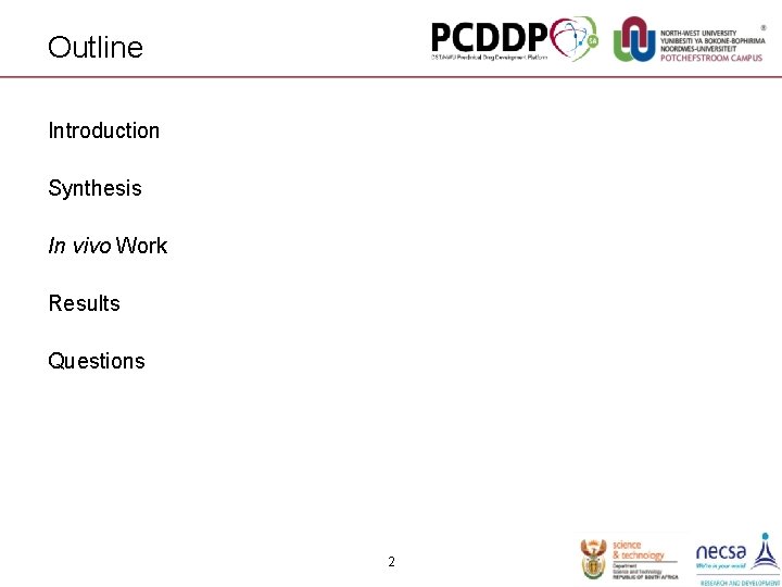 Outline Introduction Synthesis In vivo Work Results Questions 2 