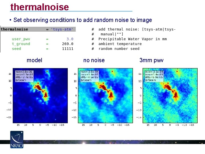 thermalnoise • Set observing conditions to add random noise to image model no noise