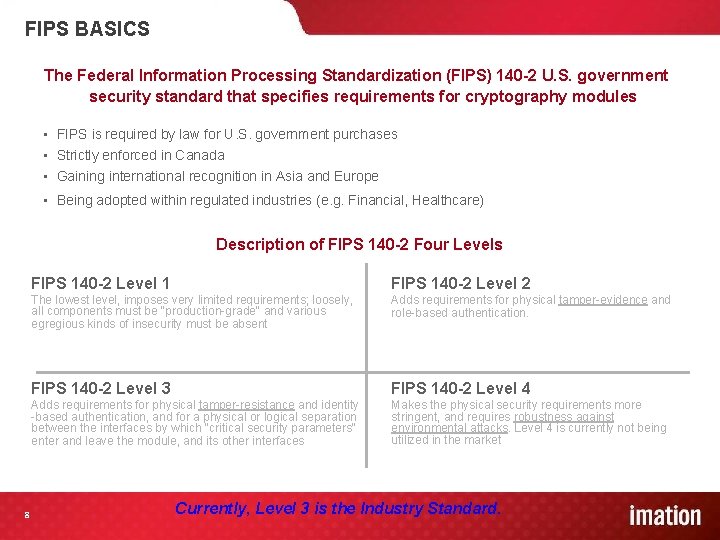 FIPS BASICS The Federal Information Processing Standardization (FIPS) 140 -2 U. S. government security