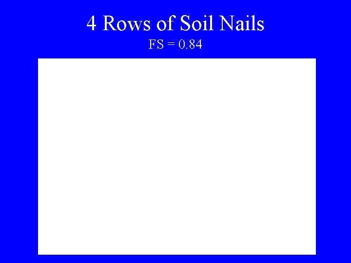 4 Rows of Soil Nails FS = 0. 84 
