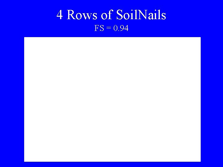 4 Rows of Soil. Nails FS = 0. 94 