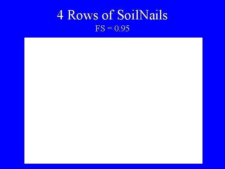 4 Rows of Soil. Nails FS = 0. 95 