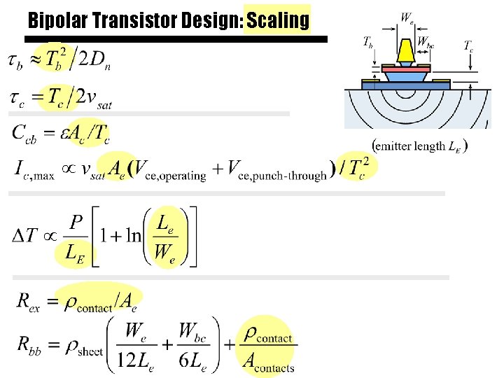 Bipolar Transistor Design: Scaling 
