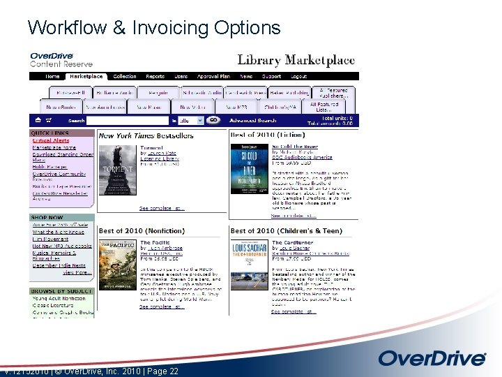 Workflow & Invoicing Options v. 12152010 | © Over. Drive, Inc. 2010 | Page