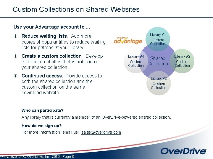 Custom Collections on Shared Websites Use your Advantage account to … Library #1 Custom