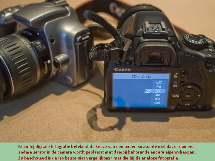 Maar bij digitale fotografie betekent de keuze van een ander Isowaarde niet dat er