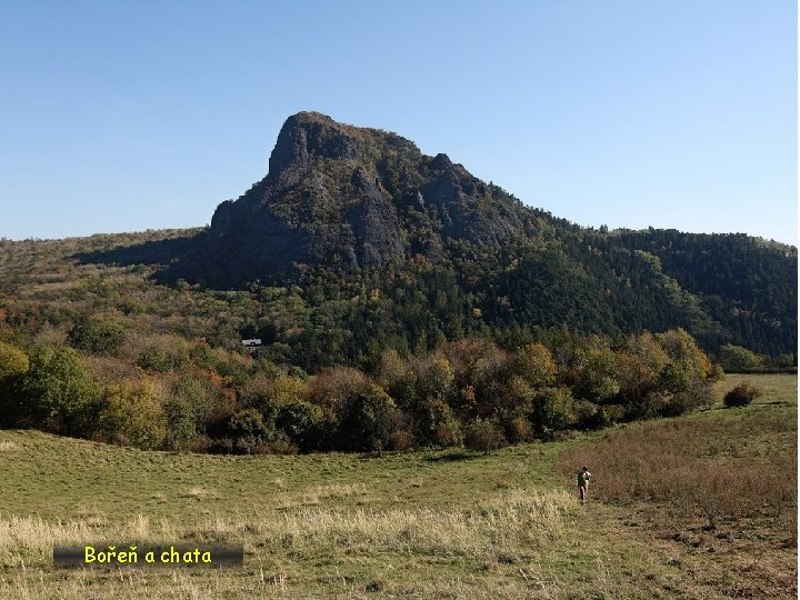 Bořeň a chata 