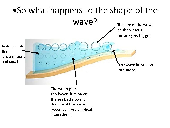 • So what happens to the shape of the wave? The size of • So what happens to the shape of the wave? The size of