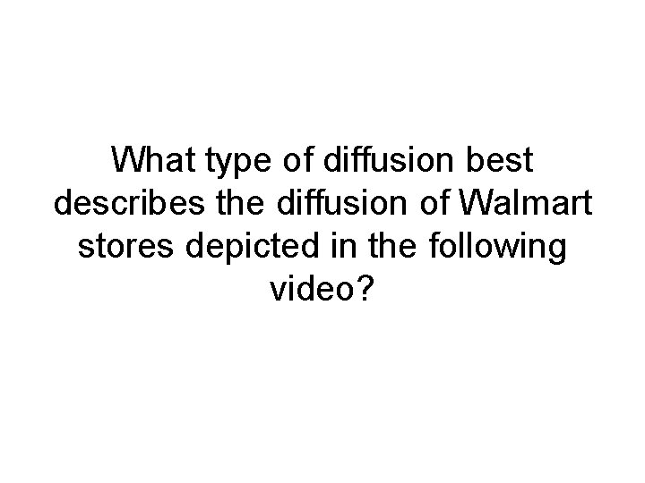 What type of diffusion best describes the diffusion of Walmart stores depicted in the