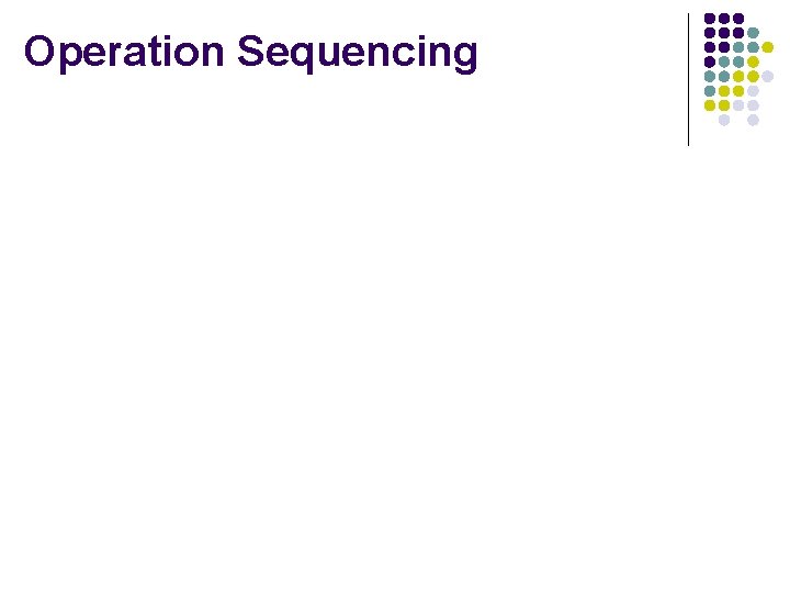 Operation Sequencing 