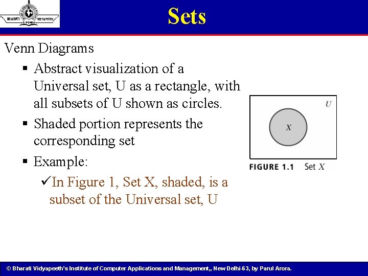 Sets Venn Diagrams § Abstract visualization of a Universal set, U as a rectangle,