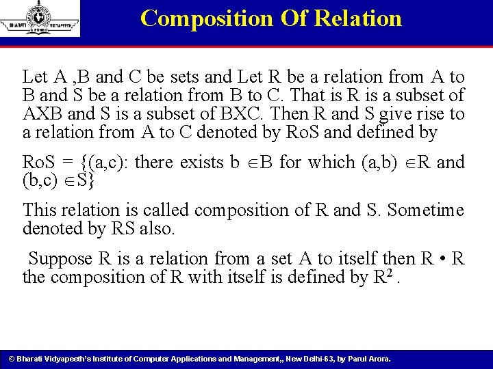 Composition Of Relation Let A , B and C be sets and Let R