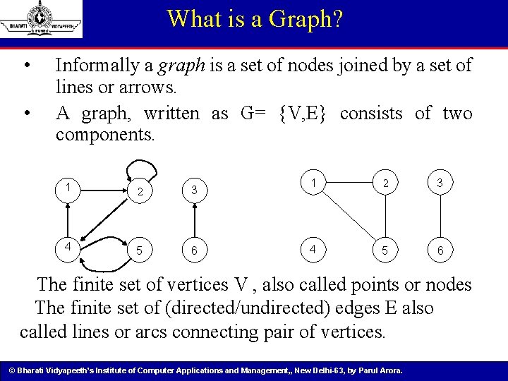 What is a Graph? • • Informally a graph is a set of nodes