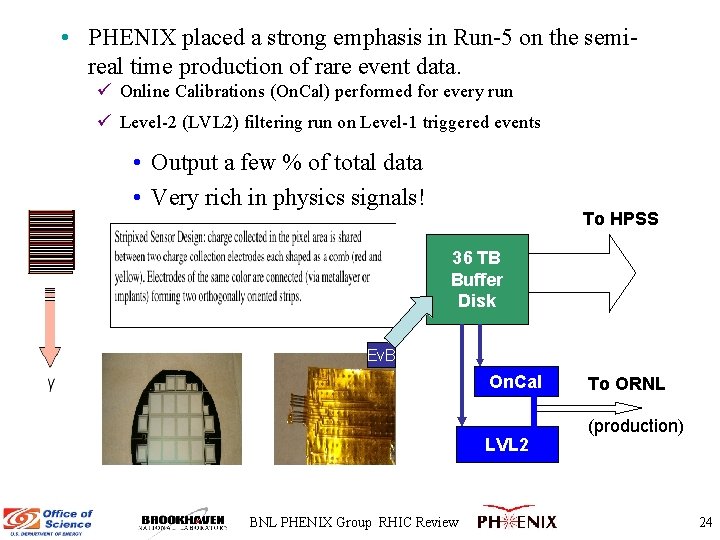  • PHENIX placed a strong emphasis in Run-5 on the semireal time production