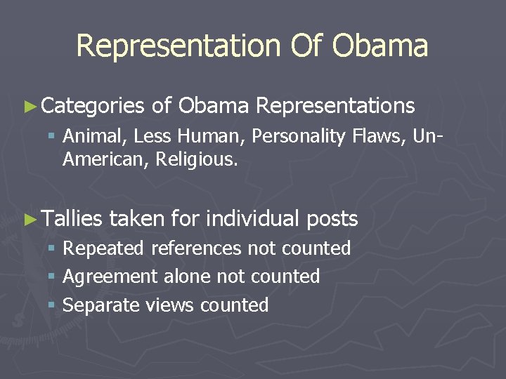 Representation Of Obama ► Categories of Obama Representations § Animal, Less Human, Personality Flaws,