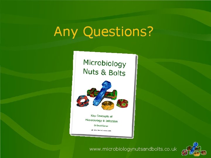 Any Questions? www. microbiologynutsandbolts. co. uk Any Questions? www. microbiologynutsandbolts. co. uk