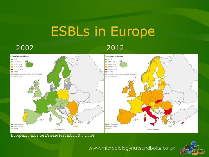 ESBLs in Europe 2002 2012 European Centre for Disease Prevention & Control www. microbiologynutsandbolts.