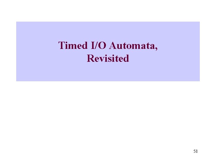 Timed I/O Automata, Revisited 58 